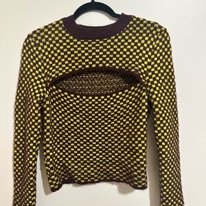 Maroon and Yellow Checkered Sweater
